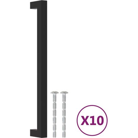 Tiradores para armarios 10 uds acero inoxidable negro 224 mm vidaXL