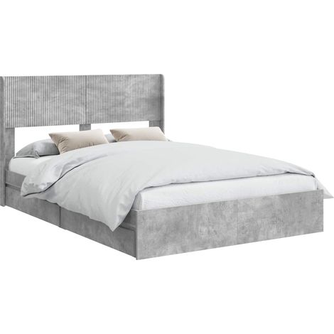 Estructura de cama con almacenamiento y cabecero Gris Hormigón vidaXL (1/5)