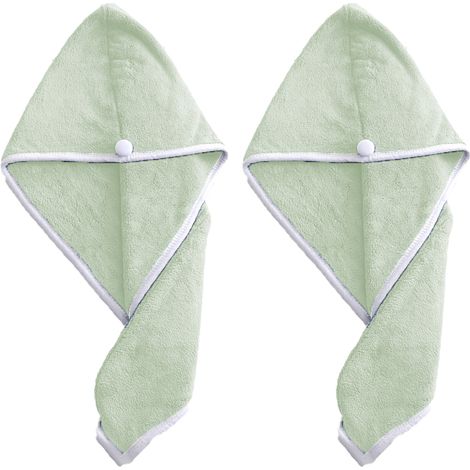 Serviette Cheveux Microfibre - Séchage Rapide Anti Frisottis - Pour Cheveux Longs Et Bouclés - Lot De 2 (1/5)