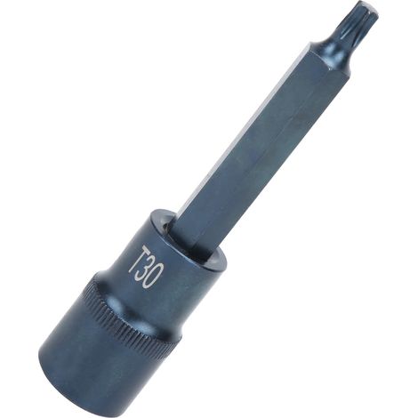 Embout de douille Star S2 en acier allié, clé électrique rapide, outil de quincaillerie, bleui sous blister 1/2X100XT30 (1/5)