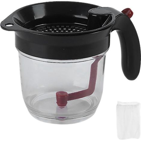 4-Tassen-Trennscheibe mit Bodenöffnung – 1-Liter-Schaumschöpfer für Öl/Suppe/Soße mit integriertem Sieb – mit 30 Teilen (1/5)