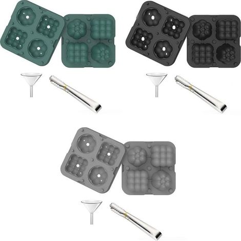 Bac à glaçons flexible en silicone avec couvercle, 2 1 pour grands (1/5)