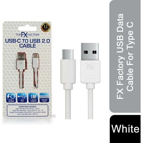 FX Factory USB Data Cable For Type C - White (1/5)