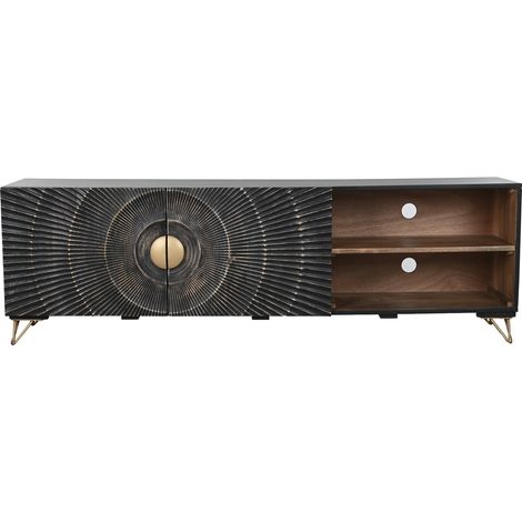 Mueble Tv Mango Metal 160X40X50 Mandala Negro (1/5)