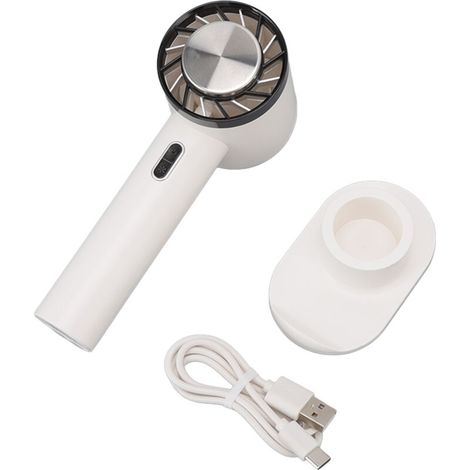 Ventilateur de Poche USB Rechargeable - Ventilateur Portable pour Bureau et Voyage - Blanc (1/5)