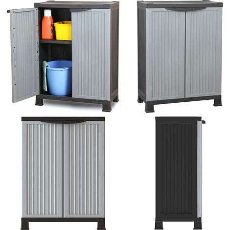 Kunststoffschrank 68x39x92 cm - Aufbewahrungsbox - Garderobe - Werkzeugschrank - Plastikmöbel - Grau - Home & Living