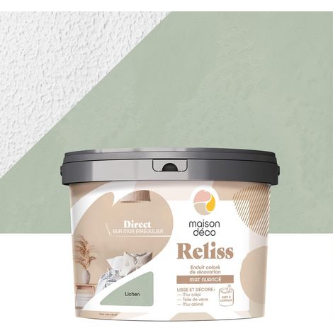 Yeso decorativo 2 en 1 Reliss, MAISON DECO, Liquen, 15 kg MAISON DECO