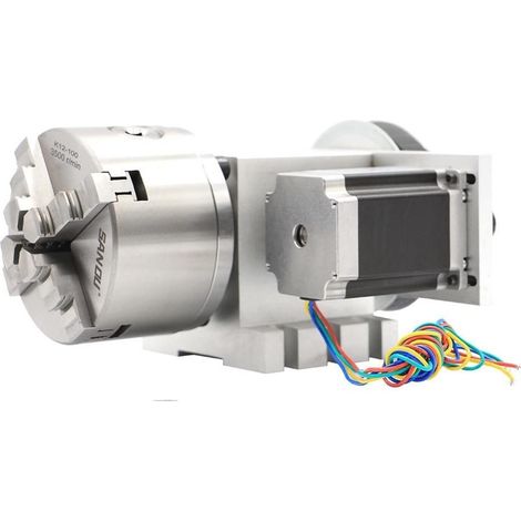 Moteur pas à pas 4 mâchoires 100 mm CNC 4ème rapport de réduction de l'axe 6: 1 CNC Diviser la tête / rotation un kit d'axe NEMA23 for la machine à gravure du travail du bois Pour routeur de tour de f (1/5)