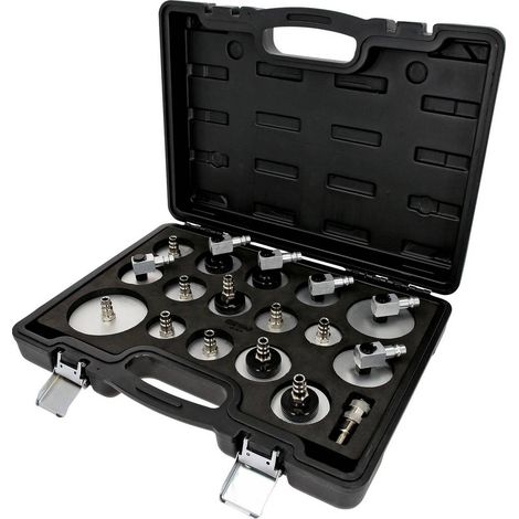 KS Tools 160.0815 Kit adaptateur universel pour tuyau de purge d'air pour purge de frein, 17 pcs