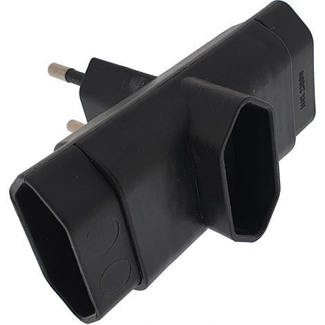 Adaptador 3 Tomas 10A negro