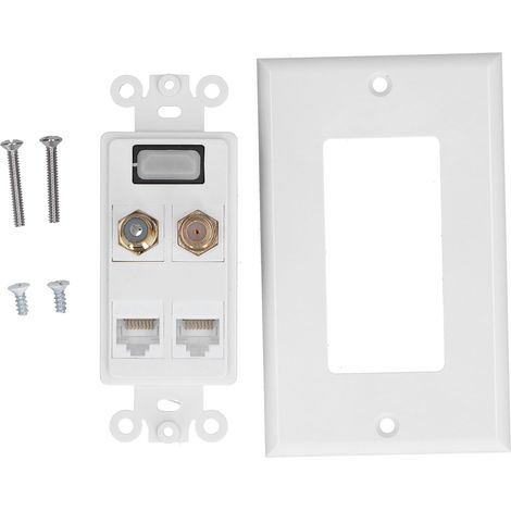 Ortviai Prise murale multimédia HDMI + F + RCA + 2x RJ45 en ABS résistant aux chocs et à la décoloration (1/5)