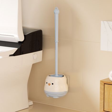 Penguin Toilet Brush and Brush Holder Set - Cute Cartoon Long-Handled Bathroom Cleaning Brush, Highly Effective for All Home Use (1/5)