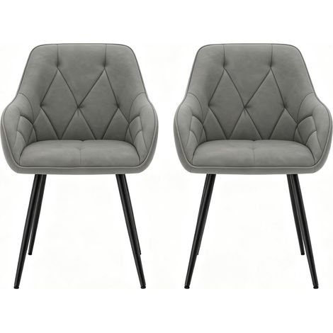 Fauteuils moelleux confortables, chaises de cuisine design, pack de 2 sièges élégants à dossier courbé, style contemporain pour repas (lot de chaises uniquement) (1/5)