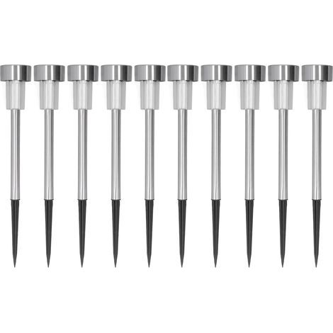 10pcs Solar Garden Lights, LED Solar Lawn Lamp Landscape Garden Lights IP44 Waterproof Stainless Steel LED Lawn Light, for Outdoor Courtyard Ground (1) (1/5)