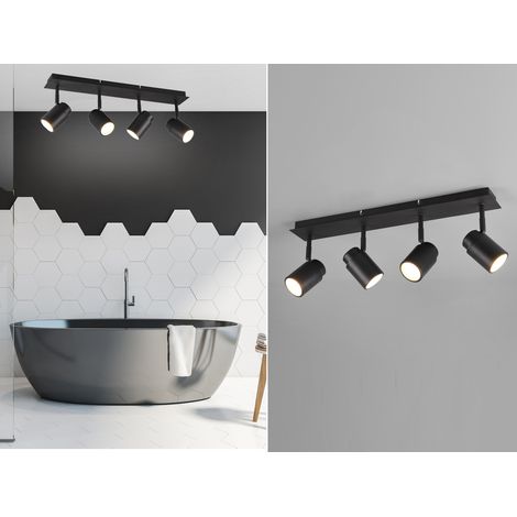 LED Deckenstrahler Badezimmerlampe Schwarz 4-flammig, Breite 52cm (1/5)
