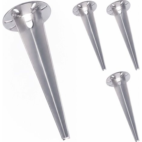 Ancoraggi a terra per luci da giardino, set da 4, argento (1/5)