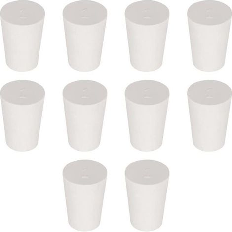 Bouchons caoutchouc conique lab - 10 pièces, 1, 14x19x26mm, blanc - Convient pour bouteilles, laboratoire Étiquette (1/5)