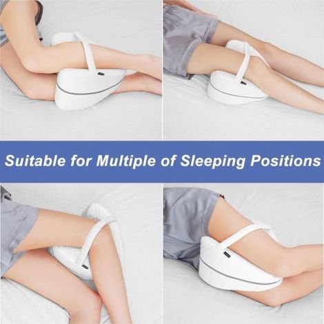 Oreiller de Jambe Oreiller de Genou Orthopédique Genou Ergonomique avec Mousse à Mémoire de Forme pour Dormir pour Soulager。 (1/2)