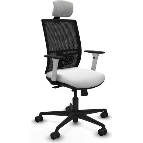 Chaise de bureau piqueras y crespo Yunquera noir bras blanc (1/2)