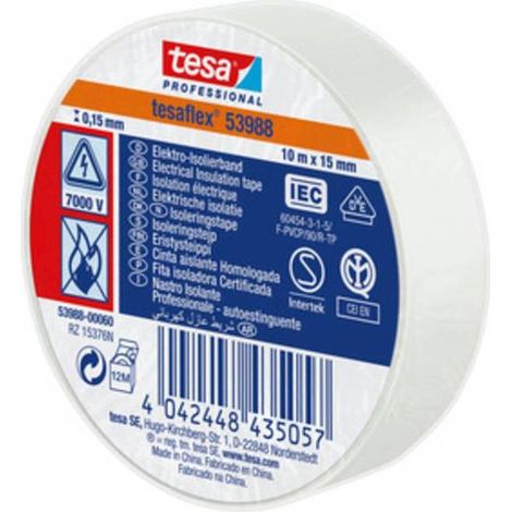 10 x NASTRO ISOLANTE CERTIFICATO BIANCO 10MTX15MM
