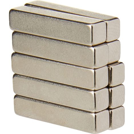 N42 Magneta Neodimio Per Arti, Mestieri, Produzione Di Modelli, Fai -Da -Te, Hobby, Ufficio E Casa - 25mm x 5mm x 5mm Di Spessore - 4,3kg Di Tiro - Pacco Di 10