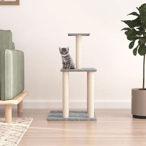 Arbre à chat en sisal gris clair, 85,5 cm