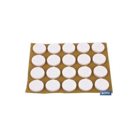 Pack mit 10 weißen runden Filzpolstern 27x3mm