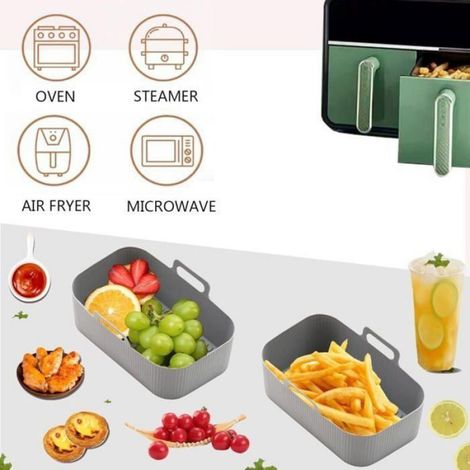 Panier Friteuse Air Fryer Accessoires-2 Pcs Moule Air Fryer Rutilisable Accessoire Air Fryer Plat Pour Air Fryer Antiadhsive (1/4)