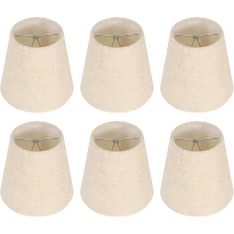 Petits abat-jour à clipser sur l'ampoule, lot de 6 abat-jour pour lustre, 8,9 x 12,7 x 14 cm, petit abat-jour de remplacement pour lustre.