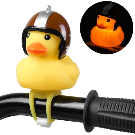 Petit canard jaune mignon avec casque, décoration pour vélo de montagne et vélo, étoile marron (1/5)