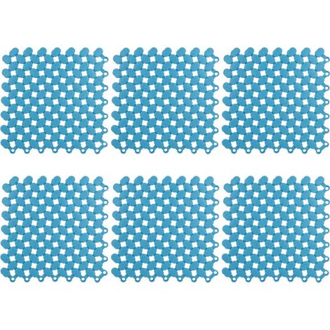 6Pcs 20x20cm NonSlip Splicing Interlocking Floor Mat for Kitchen Bathroom Shower Pool Balcony(Blue ) (1/5)