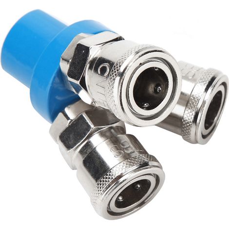 Connecteur de compresseur d'air pneumatique à raccord rapide de type C 1/4" (3 voies) (1/5)