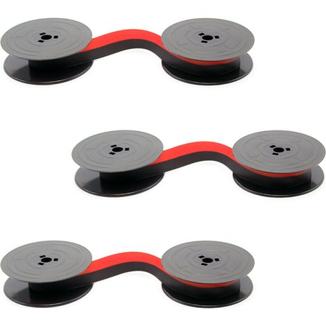 3 Pièces Ruban Machine a Ecrire Universel GR4 GR1 Ruban pour Machine à Écrire Ruban de Machine a Ecrire Vintage en Nylo Double Bobine de Ruban pour Machine à Écrire - Rouge et Noir (1/5)