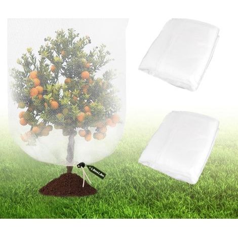 CCYKXA Set of 2 Plant Protection Nets 1.2 x 1.5 m, Insect Net for Fruit Trees and Gardens, Reusable with Fine Mesh and Drawstring, Bird Net for Vegetable Gardens