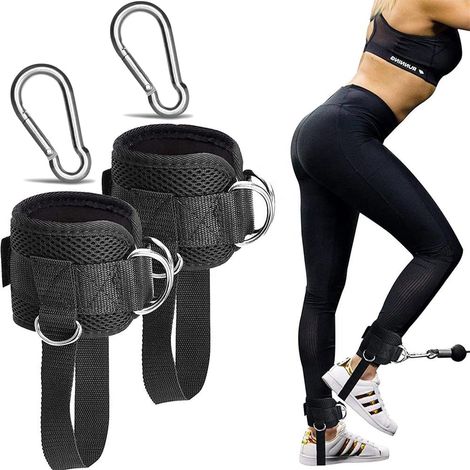 2 Stk Fußschlaufen Kabelzug Fußmanschetten Beintraining (1/5)