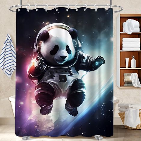 Kit rideau de douche en polyester 180x180 séchage rapide rideau imperméable pour appartement (1/5)