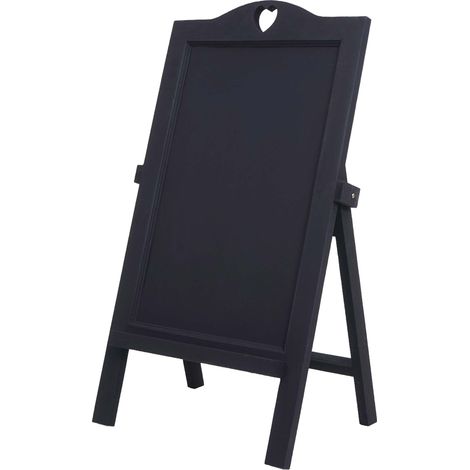 [NEUWERTIG] Werbetafel HHG-715, Aufsteller Kreidetafel, 66x37x27cm Shabby-Look Vintage dunkelgrau