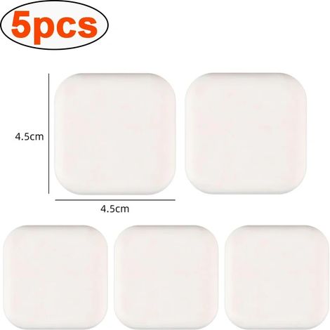 (Carré-Blanc-5pcs) 5 butées de porte en silicone, coussin de poignée, décoration intérieure, protection murale, tapis, quincaillerie, butée de porte (1/5)