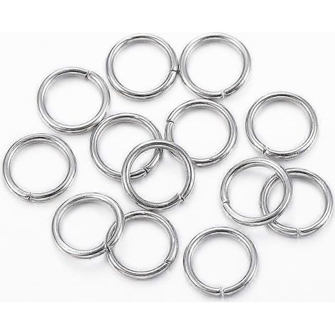 1000 anneaux de jonction ouverts en acier inoxydable 304 résistant au ternissement, couleur acier inoxydable, calibre 20, diamètre intérieur 6 x 0,8 mm ( ) (1/2)