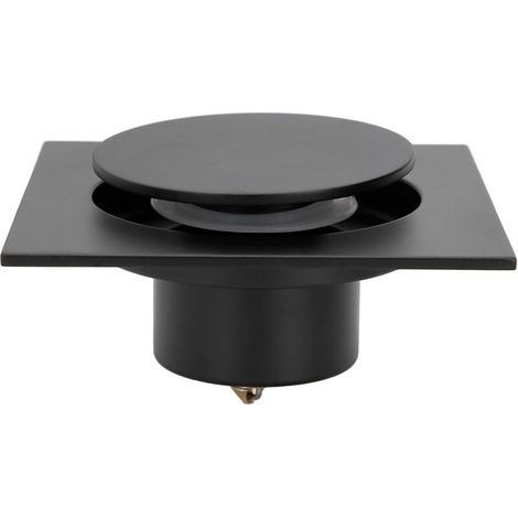Drain de Douche, Salle de Bain Carrée, Anti Odeur Siphon De Sol en Acier Inoxydable pour Cuisine Salle de Bain Garage sous-Sol Toilette 10 X 10 cm(Siphon de Sol Noir) (1/5)