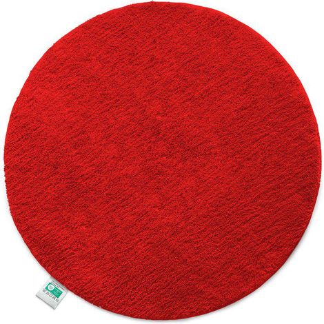 Tapis de bain Sky, tapis de salle de bain rond Rouge 120 cm de diamètre