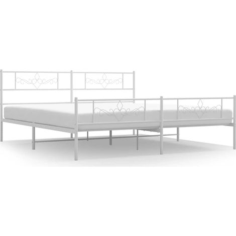 Maison Exclusive - Cadre de lit métal sans matelas et pied de lit blanc 183x213 cm (1/5)