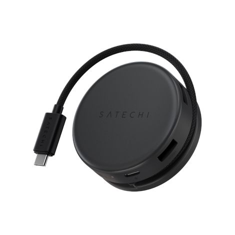 Adattatore multiporta 7 in 1 Satechi OntheGo - adattatore per dispositivi mobili (USB-C PD, 2x USB-A, HDMI 4K, Ethernet, lettore di schede micro/SD) (nero siderale) (1/3)