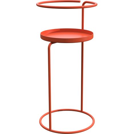 Sellette Design Cylindra - Support Plante Rond et Bout de Canapé - Métal Époxy Terracotta - H 55 x Ø 23 cm - Intérieur/Extérieur - Fabriqué en France (1/5)