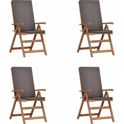 Maison Exclusive - Gartenstuhl 4 pcs Braun und Grau 57 x 71,5 x 1