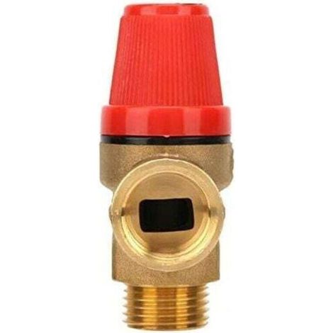 Aimoonsa – Valvola di sicurezza in ottone per acqua e gas – Filettatura G 1/2'' – Pressione massima 3 bar – Durata e tenuta ottimali (1/4)