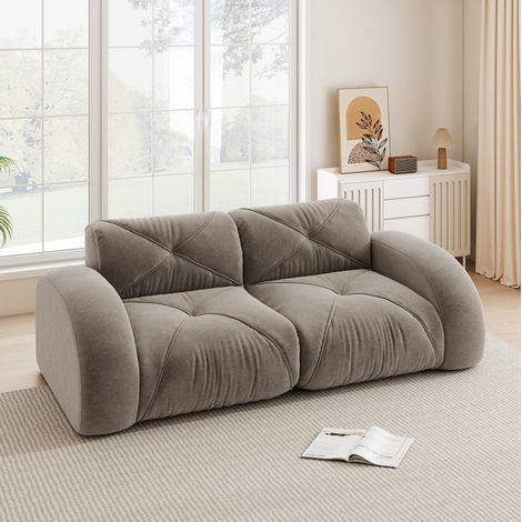 Canapé modulaire en chenille taupe sans montage OKMYHOME (1/5)