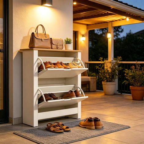 Armadio per ingresso, Armadio per scarpe stretto, Armadio per scarpe pratico per camera da letto (solo con armadio per stoccaggio) (1/5)