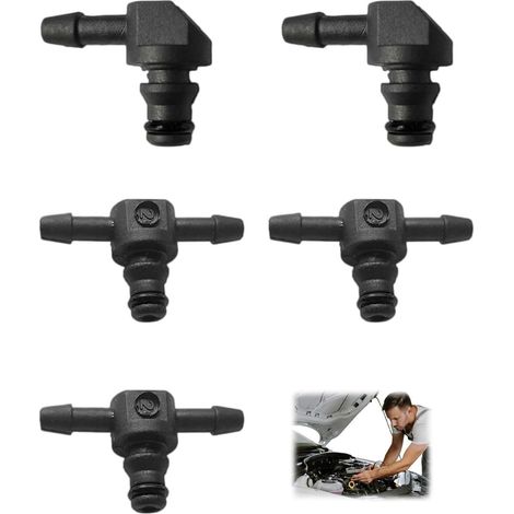 Fuel Injector Return Oil Connector Kit 6mm Plastic Elbow and Tee Fittings for Diesel Common Rail Injector Return Pipe 2-Way 3-Way Adapter Retour Gasoil Injecteur Tuyau Retour Injecteur (1/5)
