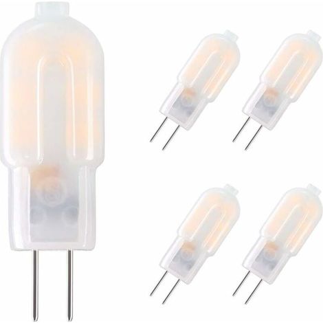 G4 LED Ampoule,5-Pack 15W Ampoules Halogènes Équivalentes,Ampoule LED G4 2W Économie Pour Les Ampoules de Hotte,AC/DC 12V 130LM 3000K (1/5)
